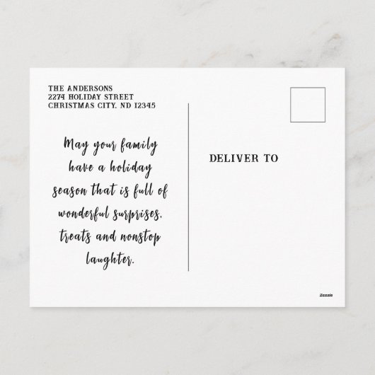 Familie Kerst foto's rustiek briefkaart (Achterkant)