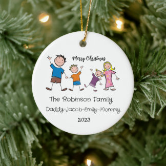 Familie Kerst Gepersonaliseerd Ornament