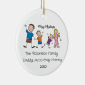 Familie Kerst Gepersonaliseerd Ornament (Rechts)