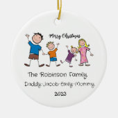 Familie Kerst Gepersonaliseerd Ornament (Voorkant)
