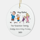 Familie Kerst Gepersonaliseerd Ornament (Links)