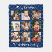 Familie Kerst Gepersonaliseerde Fotocollage Plaid Fleece Deken (Voorkant)