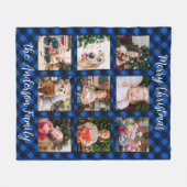 Familie Kerst Gepersonaliseerde Fotocollage Plaid Fleece Deken (Voorkant (Horizontaal))