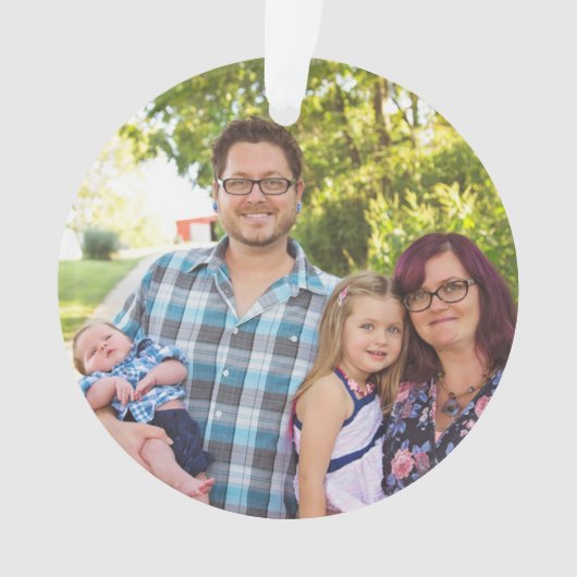 Familie Kerst Gepersonaliseerde Kerst Ornament (voorkant)