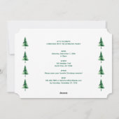 Familie Kerst Groene Waterverf Pijnboom Uitnodigen Feestdagenkaart (Achterkant)