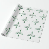 Familie Kerst Groene Waterverf Pine Tree Cadeaupapier (Uitgerold)