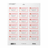 Familie Kerst Jolly Santa Claus Fun Red Border Etiket (Full Sheet)