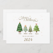 Familie Kerst Kaart Gepersonaliseerd Vrolijk Kerst (Voorkant / Achterkant)