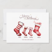 Familie Kerst Kaart Gepersonaliseerd Vrolijk Kerst (Voorkant)