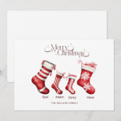 Familie Kerst Kaart Gepersonaliseerd Vrolijk Kerst (Voorkant / Achterkant)