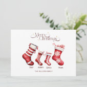 Familie Kerst Kaart Gepersonaliseerd Vrolijk Kerst (Staand voorkant)