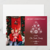 Familie Kerst Kaart, Vakantie Foto Wenskaart Kaart (Voorkant / Achterkant)