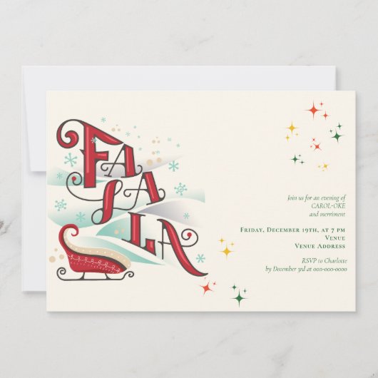 Familie Kerst Karaoke 24 Kerk Carols Service Kaart (Voorkant)