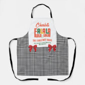 Familie Kerst Karaoke Carols Koor Groep Schort (Voorkant)