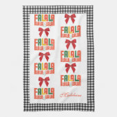 Familie Kerst Karaoke Carols Koor Groep Theedoek (Verticaal)