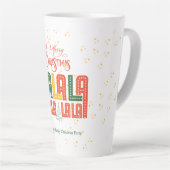 Familie Kerst Karaoke Kerk Carols Service Latte Mok (Rechterhoek)