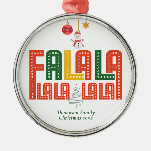 Familie Kerst Karaoke Kerk Carols Service Metalen Ornament (Voorkant)