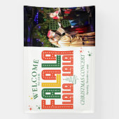 Familie Kerst Karaoke Kerk Carols Service Spandoek (Verticaal)