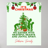 Familie Kerst Magie Gepersonaliseerde Groet Poster (Voorkant)