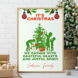 Familie Kerst Magie Gepersonaliseerde Groet Poster