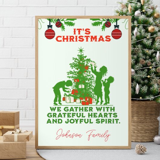 Familie Kerst Magie Gepersonaliseerde Groet Poster
