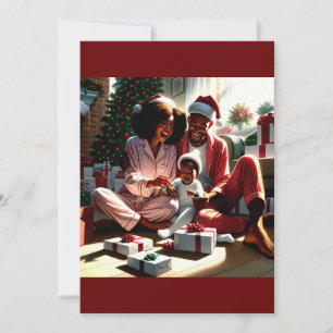 Familie Kerst Ochtend Bliss Feestdagenkaart