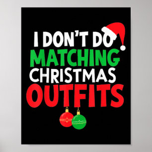 Familie Kerst Pyjama Ik doe niet Bijpassend Christ Poster