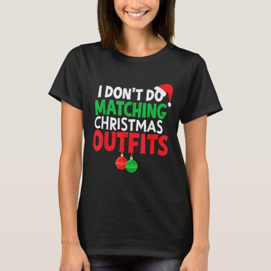 Familie Kerst Pyjama Ik doe niet Bijpassend Christ T-shirt (Voorkant)
