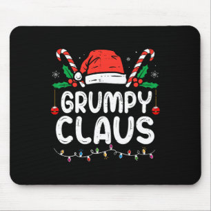 Familie Kerst Pyjama Xmas Lights Grumpy Claus Muismat