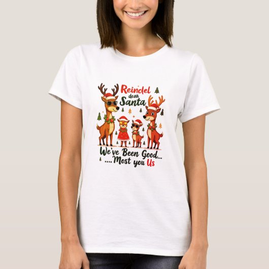 Familie Kerst Rendier T-shirt (Voorkant)