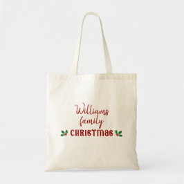 Familie Kerst rode hulst matching Tote Bag
