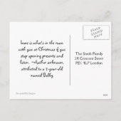 Familie kerst sneeuwvlokken paarse feestdagenkaart (Achterkant)