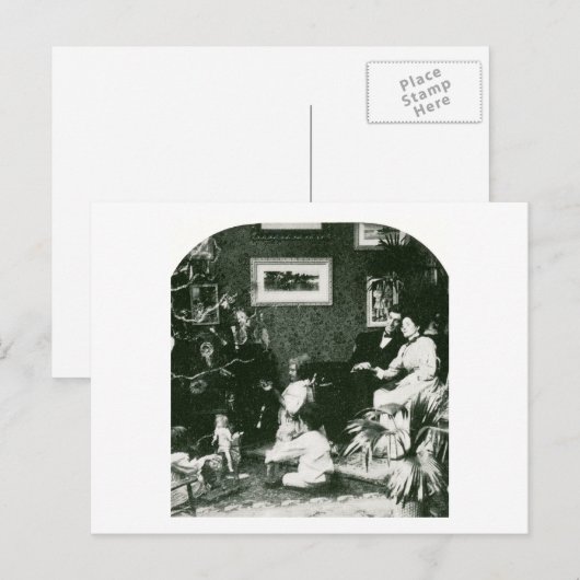 Familie Kerst - Stereoview Feestdagenkaart (Voorkant / Achterkant)