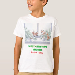 Familie Kerst T-shirt – Gezellige Winter Fox Scene