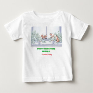 Familie Kerst T-shirt – Gezellige Winter Fox Scene