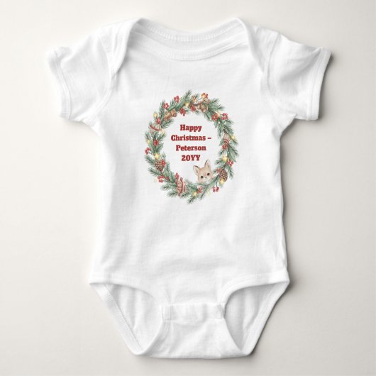 Familie Kerst T-shirt - Kerstkrans (Voorkant)