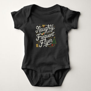 Familie Kerst T - shirts Naughty List Frequent Fly