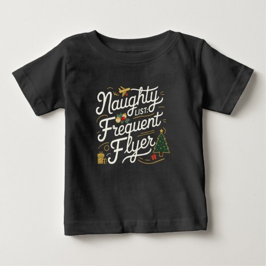 Familie Kerst T - shirts Naughty List Frequent Fly (Voorkant)