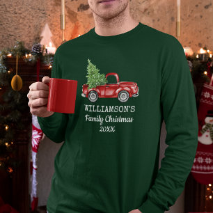 Familie Kerst  Truck gepersonaliseerd Long G T-shirt