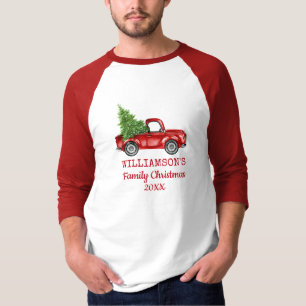 Familie Kerst Truck gepersonaliseerde R T-shirt