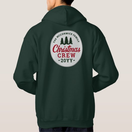  Familie Kerstbomen Aangepast Hoodie (Achterkant)