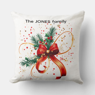 Familie Kerstboog Klassieke Witte Worp Kussen
