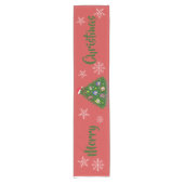 Familie Kerstboom foto Korte Tafelloper (Voorkant)