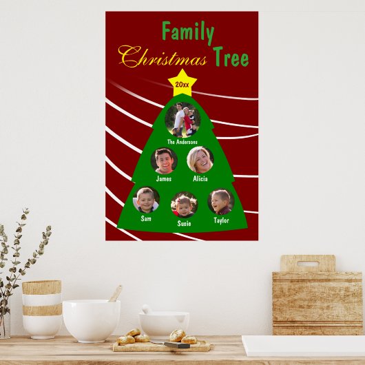 Familie kerstboom Keepomwille Aangepast foto-Poste Poster (Keuken)
