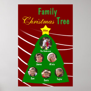 Familie kerstboom Keepomwille Aangepast foto-Poste Poster