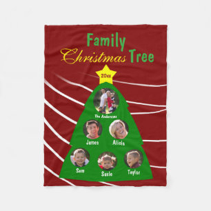 Familie kerstboom Keepomwille Aangepaste foto Fleece Deken