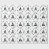 Familie Kerstboom thema Cadeaupapier (Vlak)