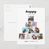 Familie kerstboomfoto Collage Holiday Briefkaart (Voorkant / Achterkant)
