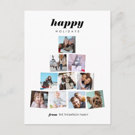Familie kerstboomfoto Collage Holiday Briefkaart (Voorkant)