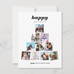 Familie kerstboomfoto Collage Holiday Card Kaart